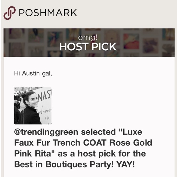 Luxe Faux Fur Trench COAT Rose Gold Pink Rita - Picture 5 of 5